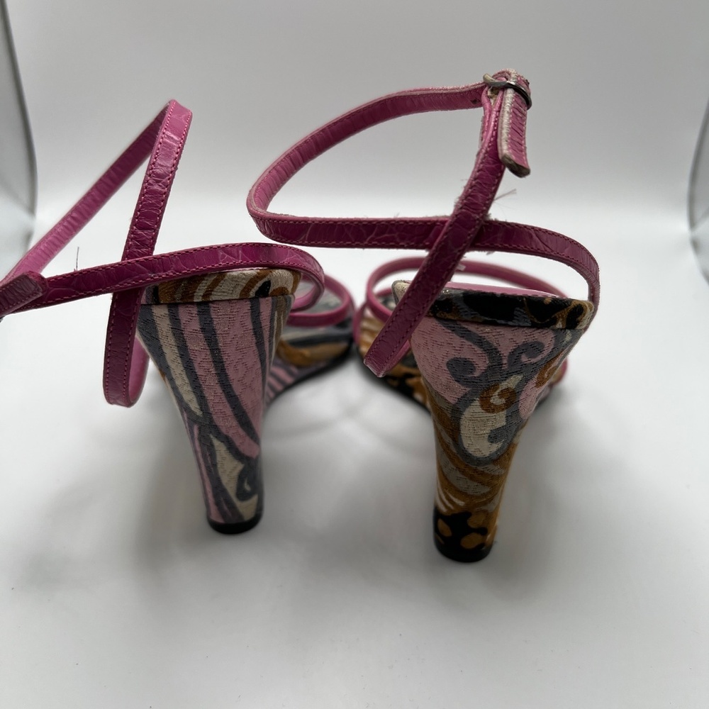Dolce & Gabbana wedge sandal Pink Leather Strap Wedge Size 36 - Picture 7 of 14